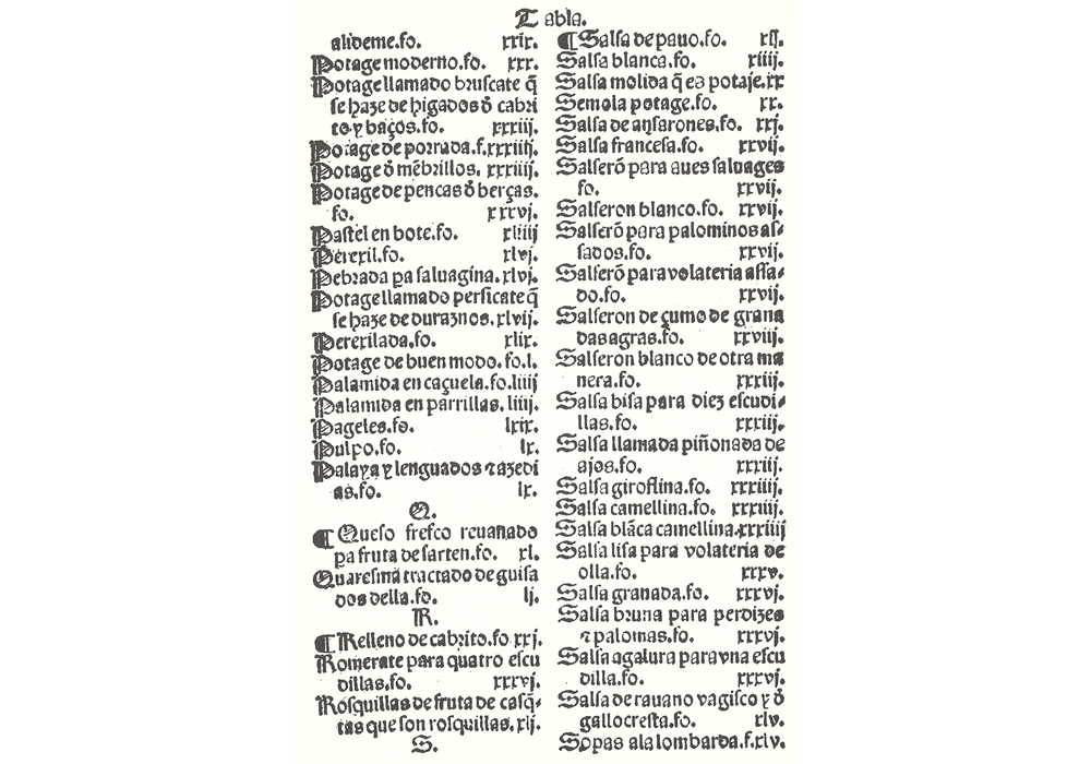 Libro cozina-Ruperto Nola-Cromberger-Incunables Libros Antiguos-libro facsimil-Vicent Garcia Editores-11 Indice e.
